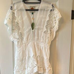 NWT Farm Rio Richelier size S White Lace Dress